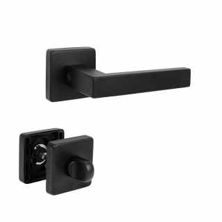 CUBO -  L alakú matt fekete ajtókilincs (3 év garancia) #2